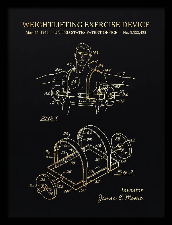 Weightlifting Exercise Device Gold Patent Us3322425a