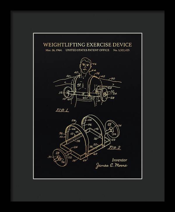Weightlifting Exercise Device Gold Patent Us3322425a