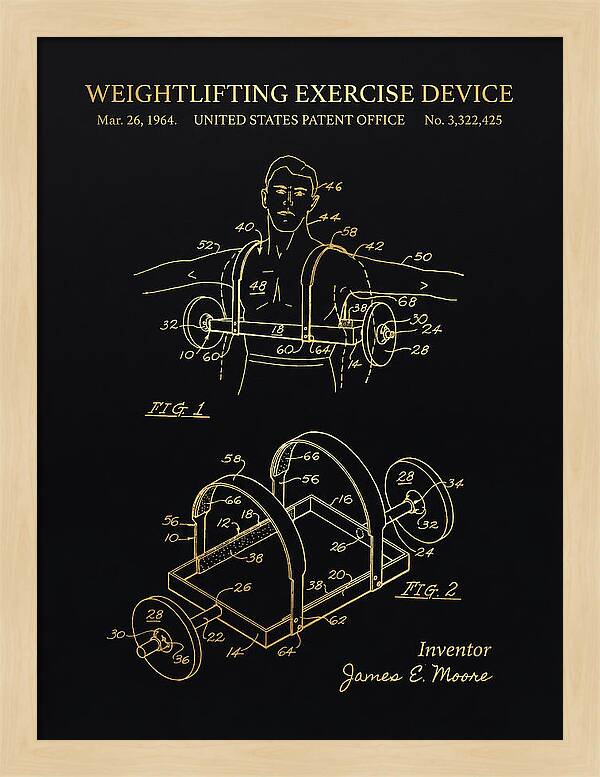 Weightlifting Exercise Device Gold Patent Us3322425a