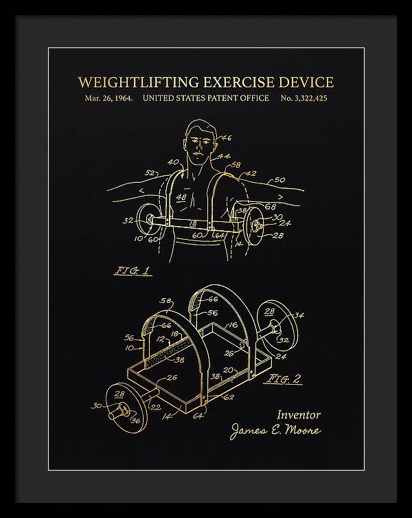 Weightlifting Exercise Device Gold Patent Us3322425a