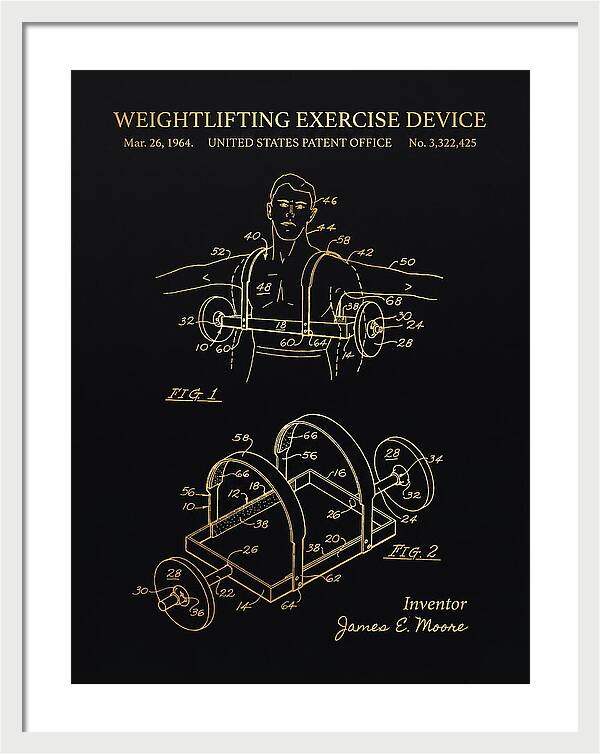 Weightlifting Exercise Device Gold Patent Us3322425a