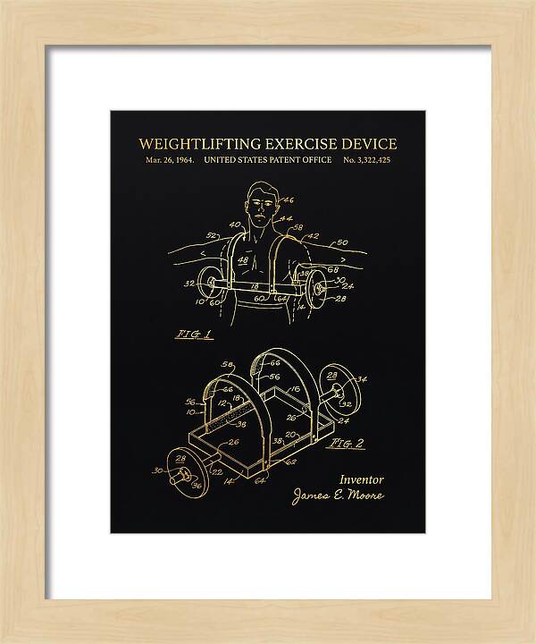 Weightlifting Exercise Device Gold Patent Us3322425a