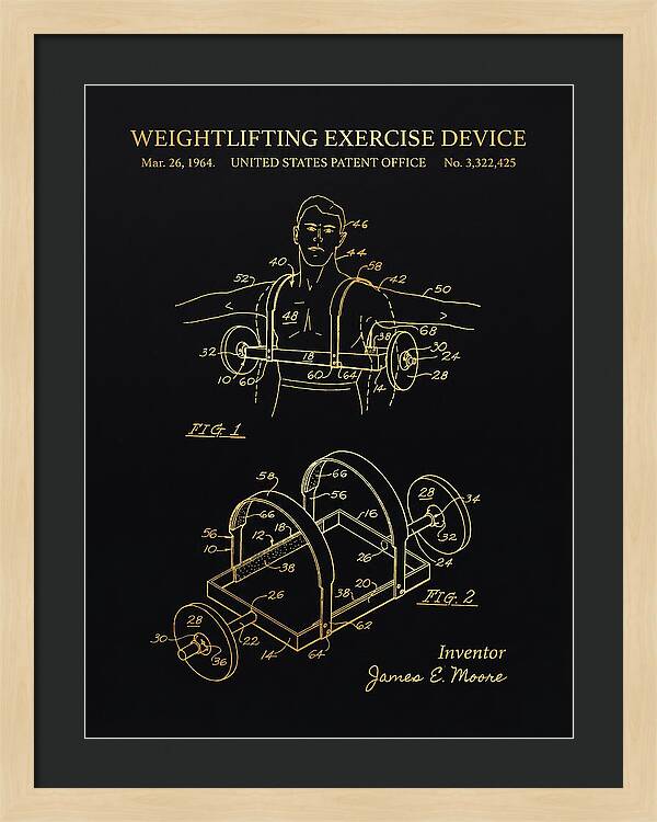 Weightlifting Exercise Device Gold Patent Us3322425a