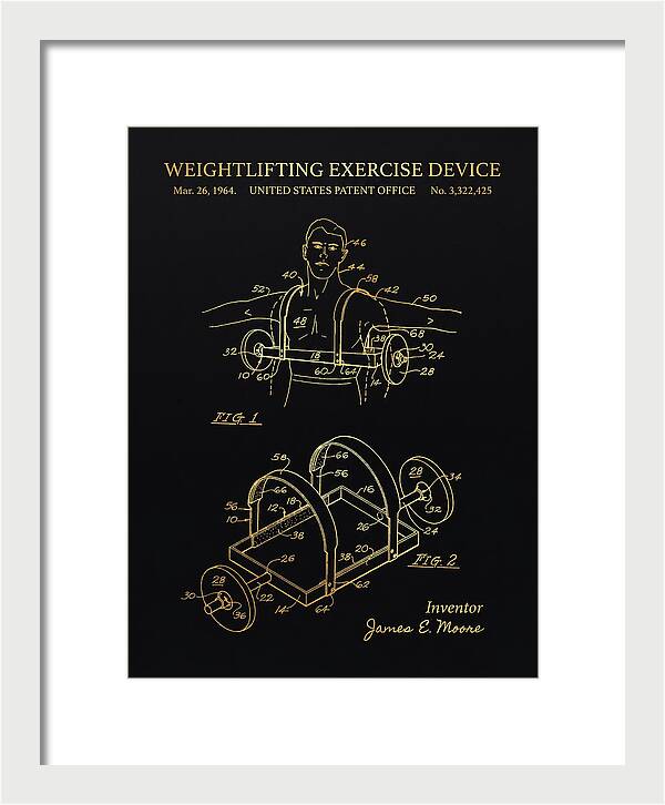Weightlifting Exercise Device Gold Patent Us3322425a