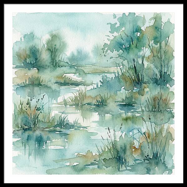 Wetland Serenity In Watercolor