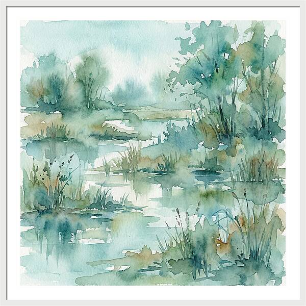 Wetland Serenity In Watercolor