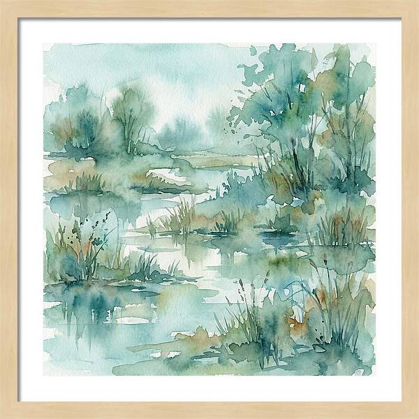 Wetland Serenity In Watercolor