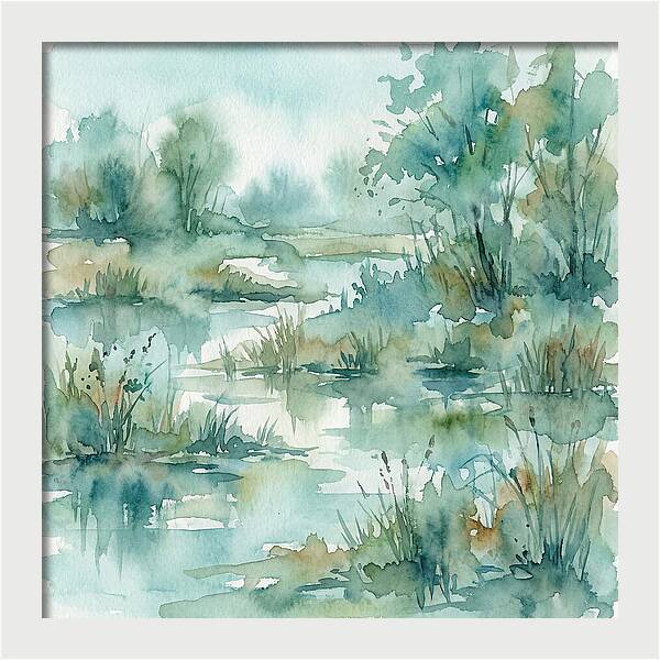 Wetland Serenity In Watercolor