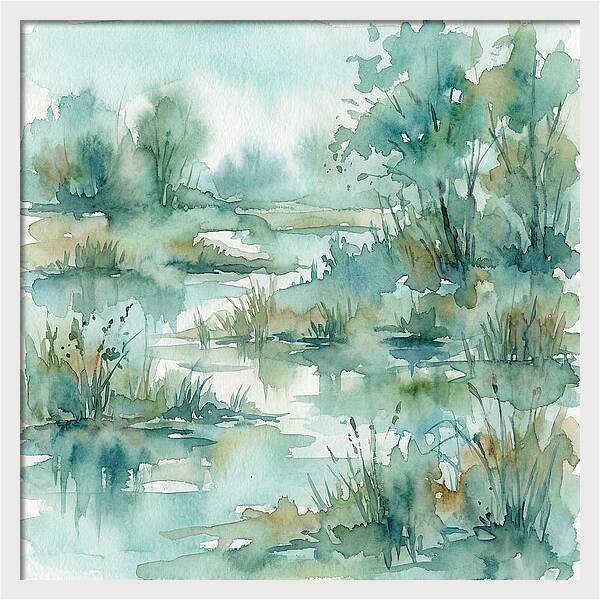 Wetland Serenity In Watercolor