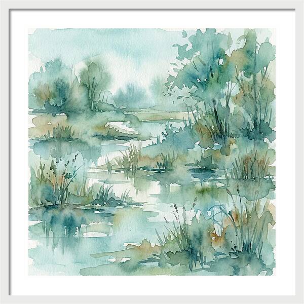 Wetland Serenity In Watercolor