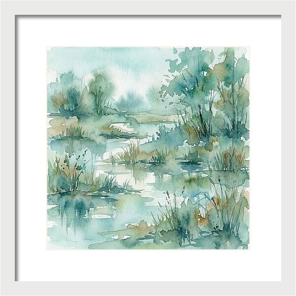 Wetland Serenity In Watercolor
