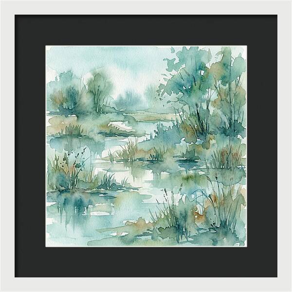 Wetland Serenity In Watercolor