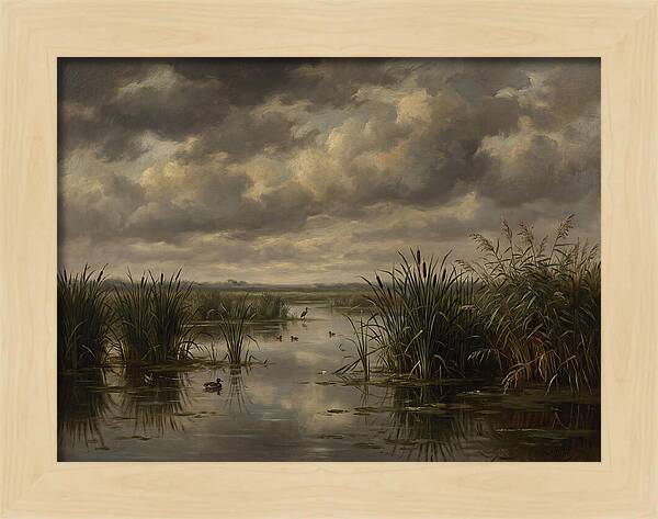 Wetlands Under Dramatic Skies