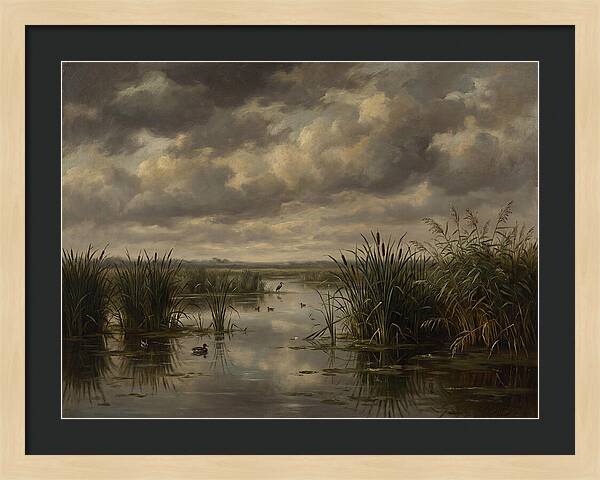 Wetlands Under Dramatic Skies