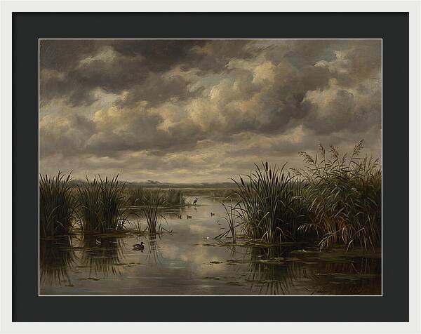 Wetlands Under Dramatic Skies