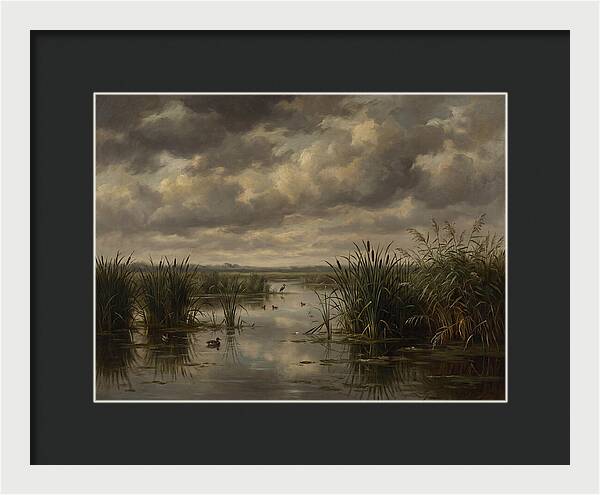 Wetlands Under Dramatic Skies