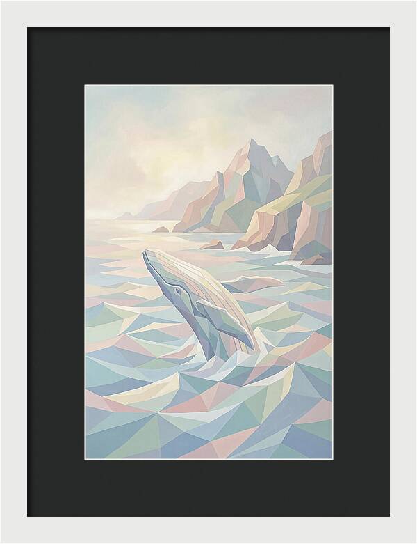 Whale Breaching Against Coastal Mountains