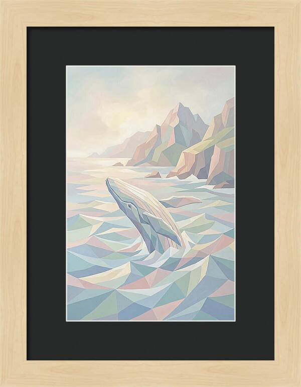 Whale Breaching Against Coastal Mountains