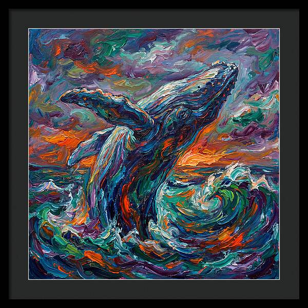 Whale Breaching In Color