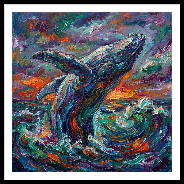 Whale Breaching In Color