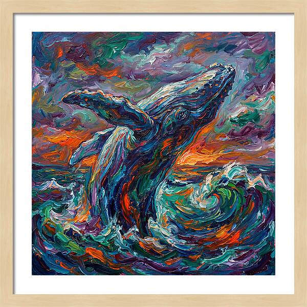 Whale Breaching In Color