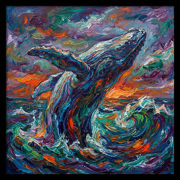 Whale Breaching In Color