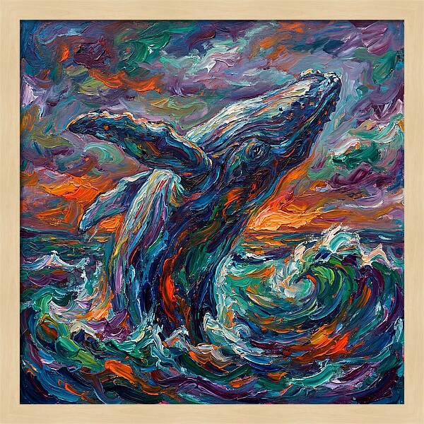Whale Breaching In Color