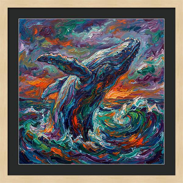 Whale Breaching In Color