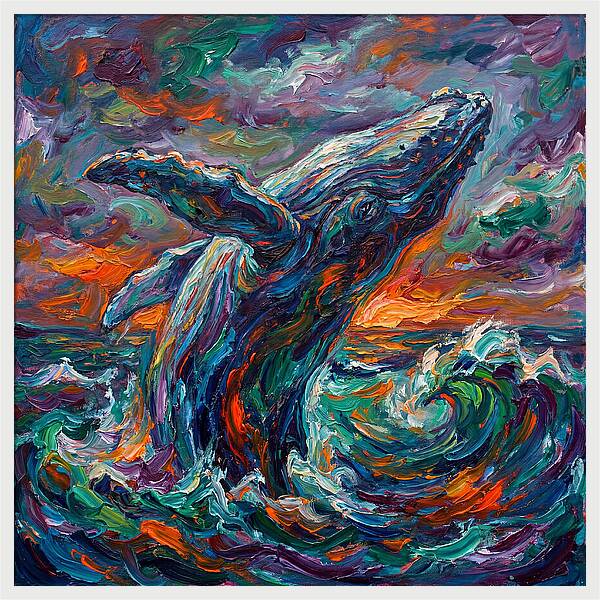 Whale Breaching In Color