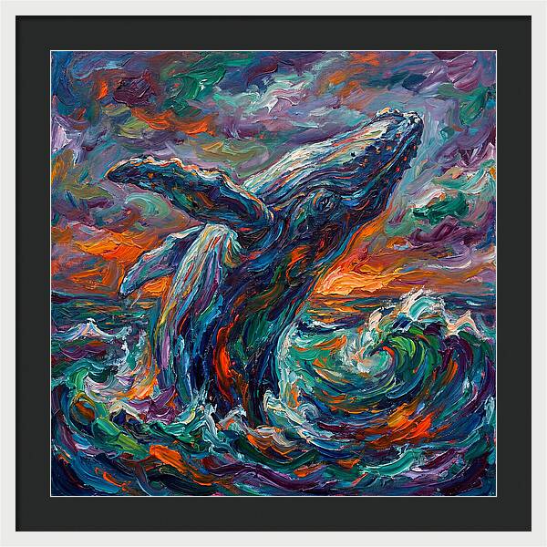 Whale Breaching In Color