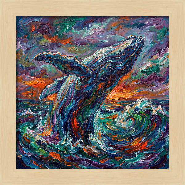 Whale Breaching In Color