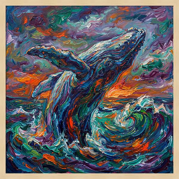 Whale Breaching In Color