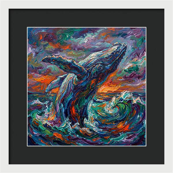 Whale Breaching In Color