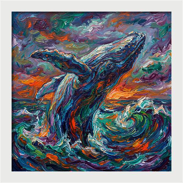 Whale Breaching In Color