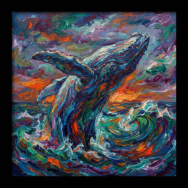 Whale Breaching In Color