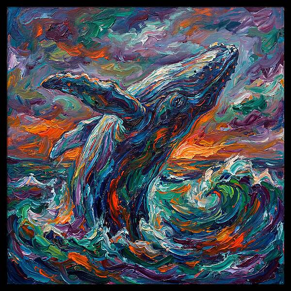 Whale Breaching In Color