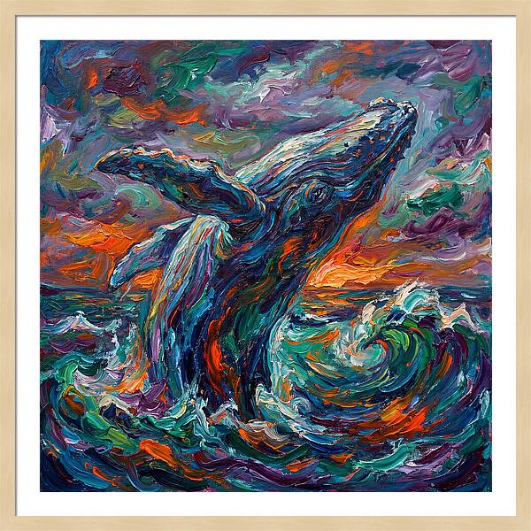 Whale Breaching In Color
