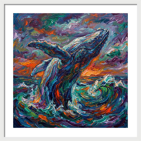 Whale Breaching In Color