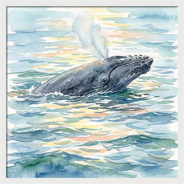 Whale Breaching In Tranquil Waters