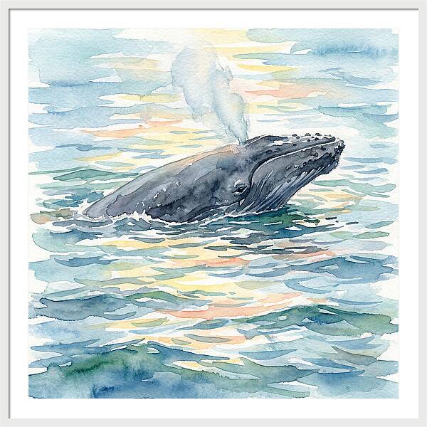 Whale Breaching In Tranquil Waters