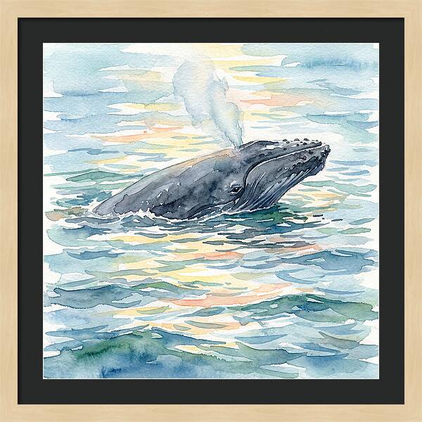 Whale Breaching In Tranquil Waters