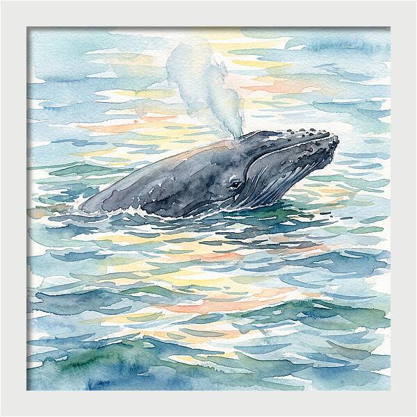 Whale Breaching In Tranquil Waters