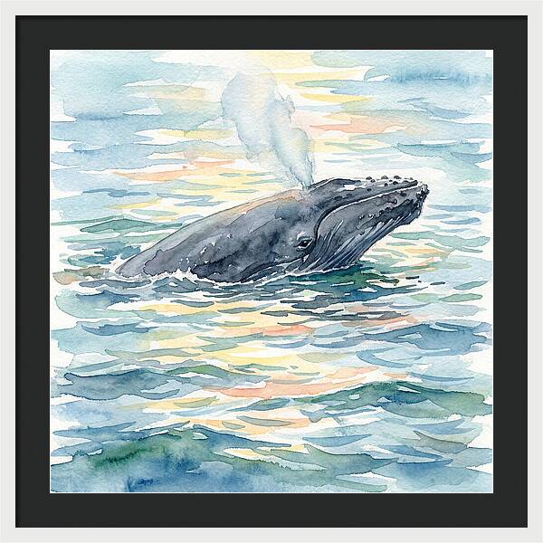 Whale Breaching In Tranquil Waters