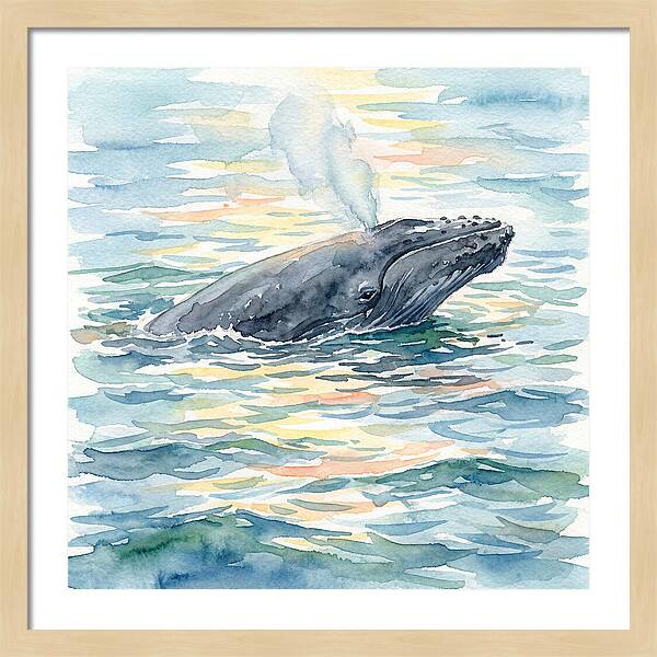 Whale Breaching In Tranquil Waters