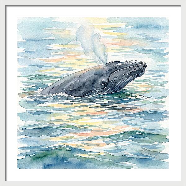 Whale Breaching In Tranquil Waters