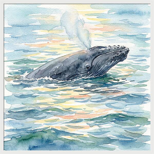 Whale Breaching In Tranquil Waters