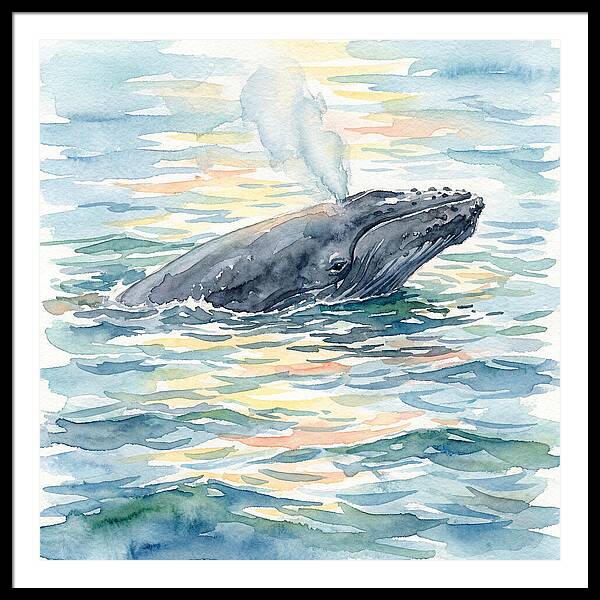Whale Breaching In Tranquil Waters