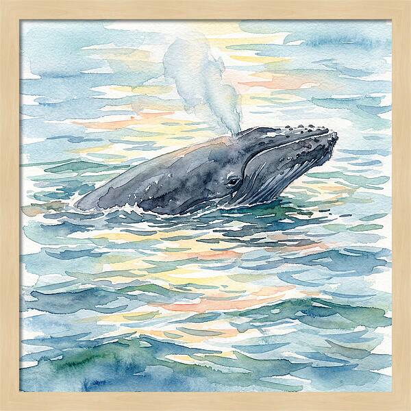 Whale Breaching In Tranquil Waters