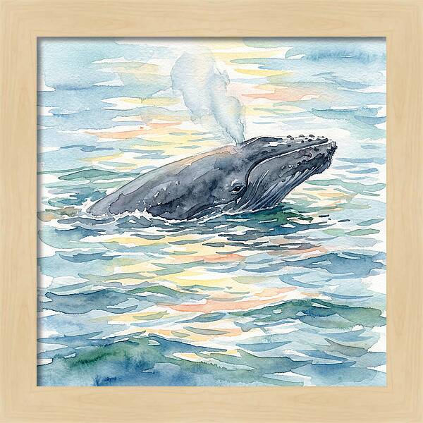 Whale Breaching In Tranquil Waters