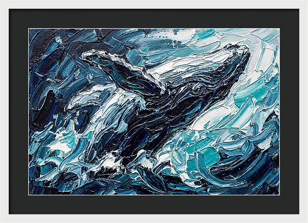 Whale Emerging From Waves